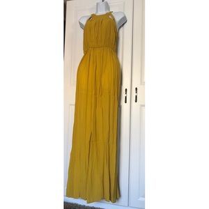 Mustard yellow maxi dress summer wedding